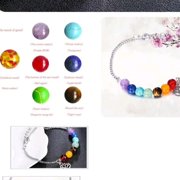 7 Chakra Healing Lotus Balance Beaded Bracelet Lava Yoga Reiki Prayer Stone - Picture 2 of 8
